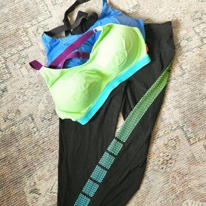 Victoria Secret Sport Crop Workout Pant and 2 Matching Bras